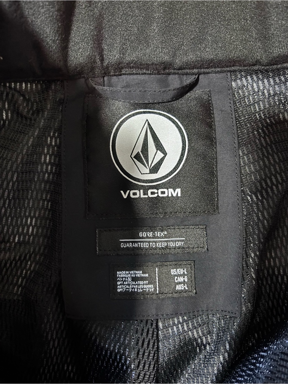 Volcom Men’s Black Ski Snowpants with Gore-Tex Label